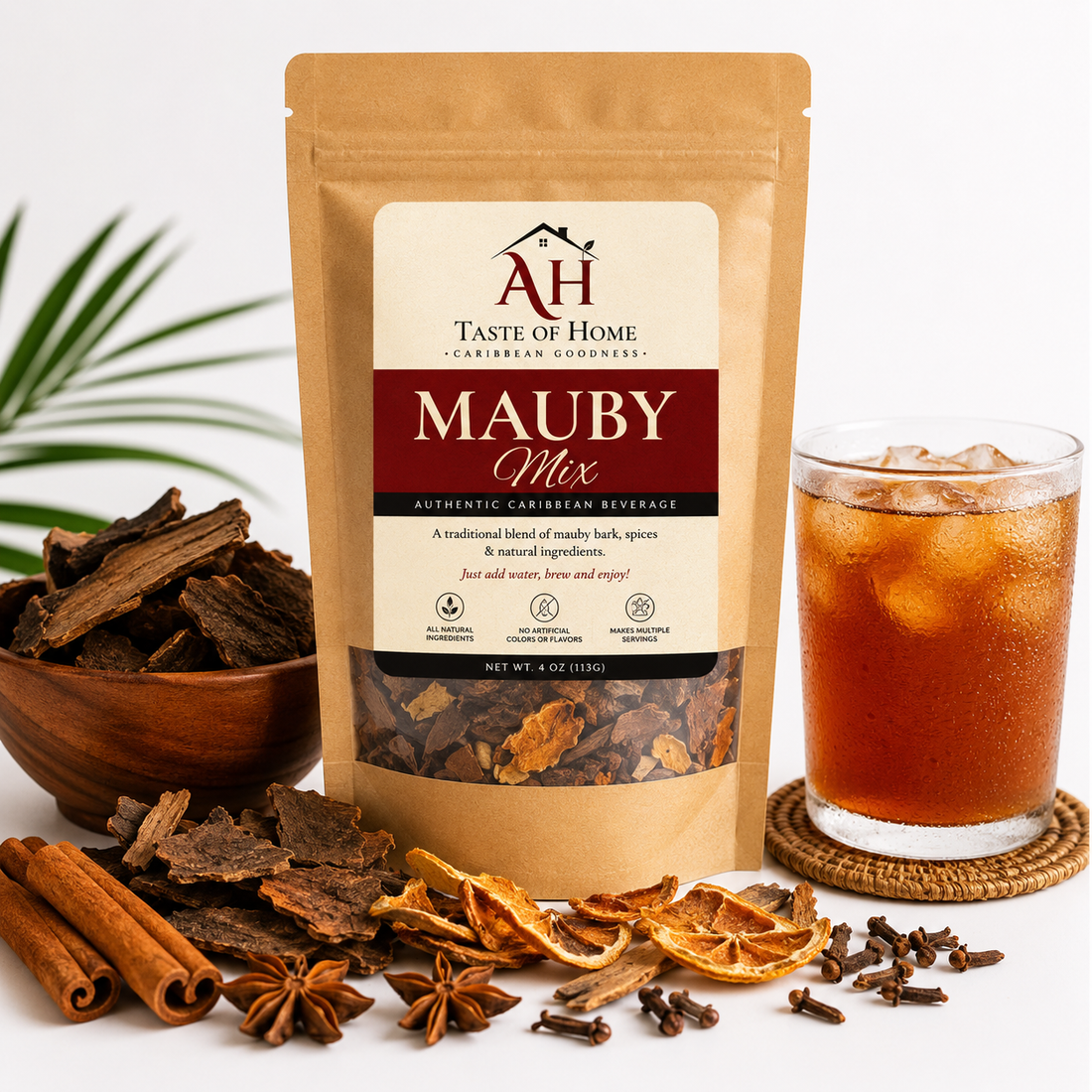 AH Taste of Home Mauby Mix  – Premium Caribbean Mauby Bark for Traditional Herbal Tea &amp; Beverage (Trinidad &amp; Tobago)