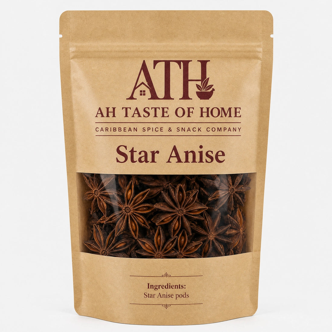 AH Taste of Home Star Anise –Organic Star Anise Pods | Whole Star Anise Spice | Aromatic Culinary Spice | Herbal Tea Ingredient | Premium Caribbean Kitchen Essential Premium Whole Star Anise Pods for Tea, Baking &amp; Cooking (Trinidad)