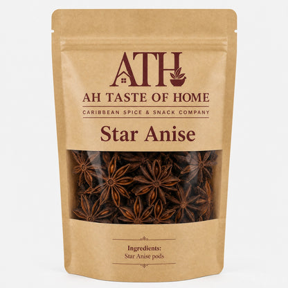 AH Taste of Home Star Anise –Organic Star Anise Pods | Whole Star Anise Spice | Aromatic Culinary Spice | Herbal Tea Ingredient | Premium Caribbean Kitchen Essential Premium Whole Star Anise Pods for Tea, Baking &amp; Cooking (Trinidad)